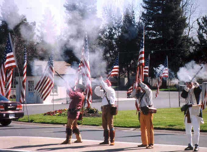 Musket Firing at Mt. Vernon Cemetery President's Day Celebration